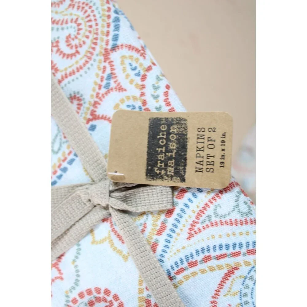 4 Fraiche Maison Napkins Harian Paisley 93269 w/ Tags